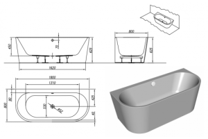 Акриловая ванна Kolpa San Dream 180х80 правая белая - 2