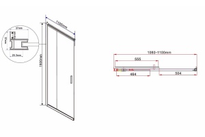 Душевой уголок Vincea Garda 110х90 хром стекло рифленое - 3
