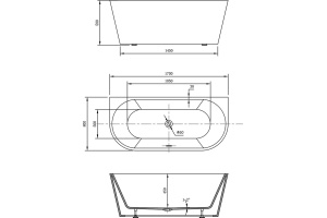Акриловая ванна Vincea VBT-421-1700MB черная - 3