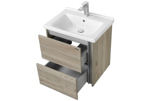 Тумба с раковиной Aquaton Стоун 60 светлое дерево - 3