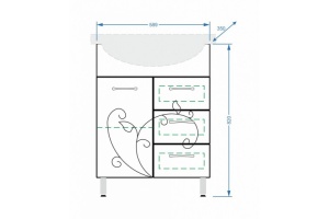 Тумба под раковину подвесная Stella Polar Фантазия 65 белая - 3