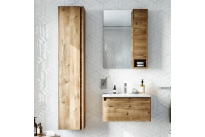 Мебель для ванной STWORKI Карлстад 60 дуб рустикальный, в стиле лофт, под дерево, подвесная (гарнитур, комплект)