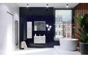 Шкаф-пенал Roca Ronda L, белый, бетон - 2