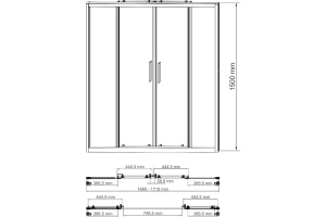Шторка на ванну Wasserkraft Lippe 45S02-170 - 3
