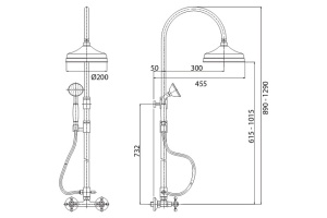 Душевая стойка Cezares Golf золото, глянцевый (GOLF-CD-30-03/24-M) - 2