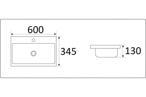 Раковина встраиваемая CeramaLux N 60 см белый (9595-60) - 2