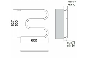 Водяной полотенцесушитель Terminus M-образный 500x600 Хром - 3