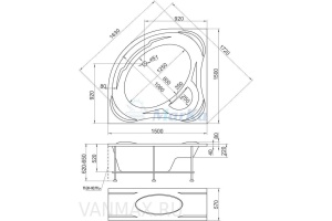 Акриловая ванна 1MarKa Palermo 150x150 - 3