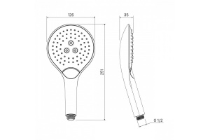 Душевая лейка IDDIS 090 с кнопкой (0903F00i18) - 2