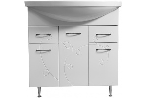 Тумба под раковину Stella Polar Фантазия Эльбрус 80 белый - 2