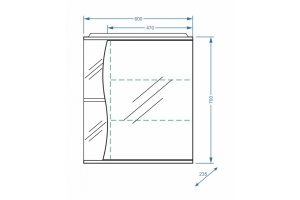 Зеркало-шкаф Polar Волна Верея 60 R с подсветкой белый - 3