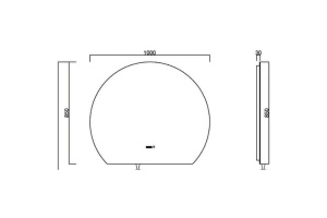 Зеркало Orans BC-9013 100 9013MR с подсветкой с сенсорным выключателем, подогревом и часами - 3