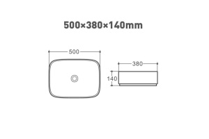 Раковина керамическая накладная AM353-B - 2