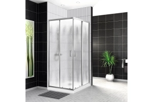 Душевой уголок BelBagno Uno 90х90 профиль хром стекло рифленое - 2