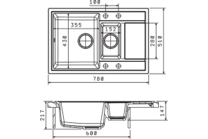 Мойка кухонная Florentina Липси 780К мокко - 2