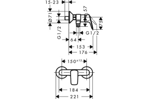 Смеситель Hansgrohe Logis 71600000 для душа - 2