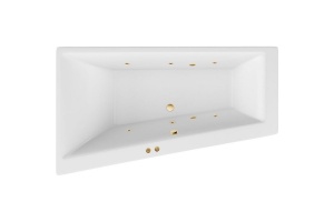 Акриловая ванна Excellent Sfera Slim 170х100 левая белая золото с гидромассажем