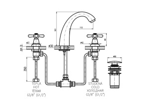 Смеситель для раковины Rav Slezak Morava retro золото - 2