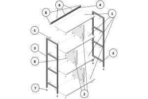 Шкаф Sanflor Лофт 80 черный муар (С08090) - 3