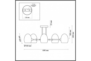 Люстра на штанге Lumion Kendall 6514/5C - 2