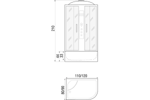 Душевая кабина с поддоном River Dunay XL 120/80/44 MТ R (10000006181) - 3
