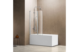 Шторка на ванну Vincea VSB-12114CL 114 см, профиль хром, стекло прозрачное