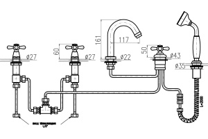 Смеситель для ванны Rav Slezak Morava бронза (MK162.5PSM) - 2