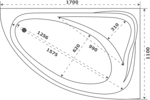 Акриловая ванна Bas Милан 170x110 R - 3