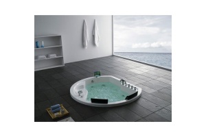 Акриловая ванна Gemy 185х162 белая с гидромассажем - 2