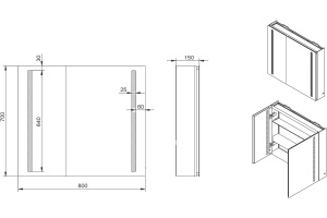Зеркало-шкаф Esbano ES-2404 - 2