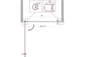 Душевая дверь BelBagno Uno 100 хром (UNO-B-1-100-C-Cr) - 3