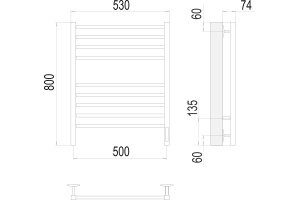 Электрический полотенцесушитель Terminus Сицилия П8 500x800 Белый матовый - 3