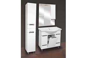 Шкаф-пенал Misty Жасмин 35 L белая эмаль, с корзиной - 3