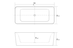 Акриловая ванна Aquatek Квадро 180х80 белый с ножками и сливом-переливом (AQ-K27880) - 3