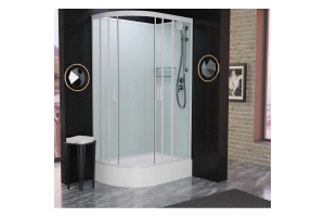 Душевая кабина Frank 120х80 правая белая стекло прозрачное - 2