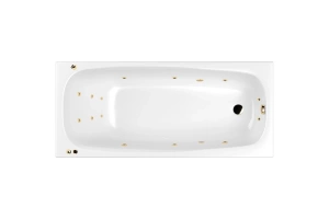 Акриловая ванна Whitecross Layla 180х80 белая золото с гидромассажем