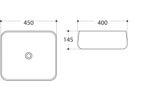 Раковина керамическая накладная AM-78103, цвет белый, 450х400х145 - 2