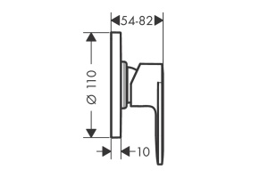 Смеситель для душа, Hansgrohe, Vernis, тип открывания воды-рычажный, тип регулирования воды-керамический картридж, тип установки-встраиваемый, отв? - 2
