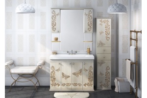 Зеркало Misty Бабочка 120 бежевый, патина - 2