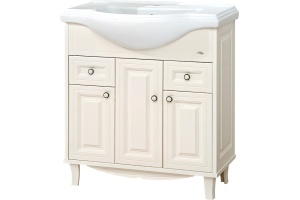 Тумба для комплекта Misty Шармель 80 светло-бежевая эмаль - 2