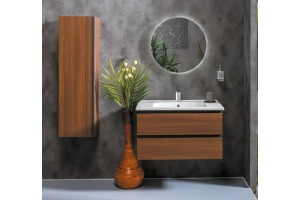 Тумба под раковину Armadi Art Capolda 85 темное дерево - черный - 3