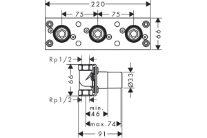 Скрытая часть Hansgrohe ShowerTablet 600 13129180 для 2 потребителей - 2