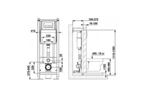 Инсталляция для унитазов Berges Atom с кнопкой смыва хром - 3