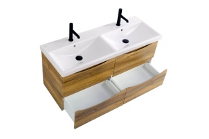Тумба под раковину BelBagno Marino-Cer 120 с двумя чашами светлое дерево - 2