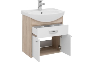 Тумба с раковиной Aquanet Грейс 60 1 ящик, 2 фасада, дуб сонома - 3