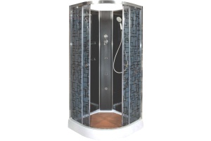 Душевая кабина DETO BM1510NGMBLACK с средним поддоном, без крыши