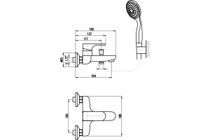Смеситель для ванны Rav Slezak  хром (YU154.5/1) - 2