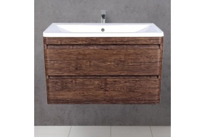 Тумба с раковиной Style Line Атлантика 100 Люкс Plus, подвесная, старое дерево