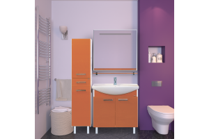 Джулия - 85 Зеркало с полочкой 12 мм оранжевое - 2