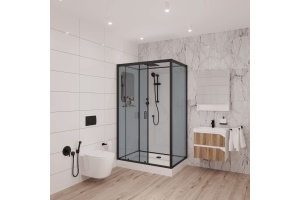 Душевая кабина Niagara Premium NG-6912-01QR BLACK 120х80х210 правая, черная - 2